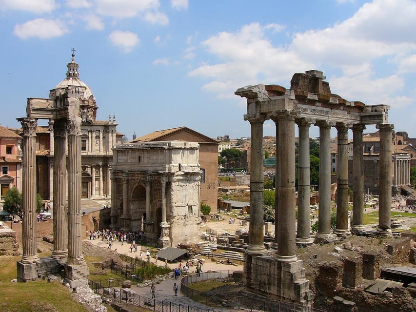 Rome: Colosseum with Access to Arena Floor and Ancient Rome - Roman Forum and the Temple of Julius Caesar ruins: government made visible