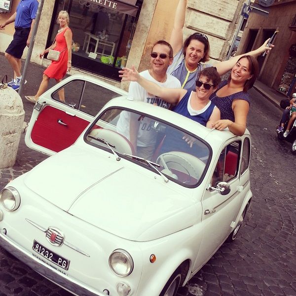 Rome Driving Tour By Vintage Fiat 500 - The meeting point by the Colosseum: short walk, big payoff