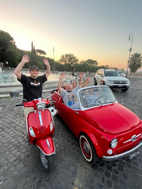 Rome: Evening Fiat 500 and Vespa Prosecco Tour - Baths of Caracalla to Pyramid of Cestius: Roman Architecture After Dark