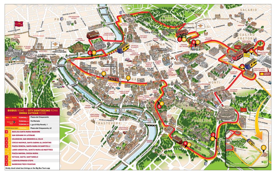 Rome: Hop-On Hop-Off Bus and Optional Cruise Port Transfer - Big Bus hop-on hop-off in Rome: planning your 4 hours